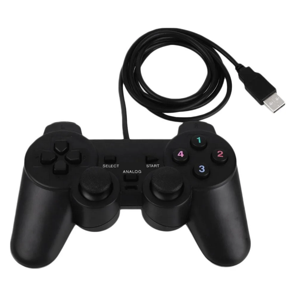 Wired Gamepad USB Game Controller Gaming Joypad Joystick Control for PC Computer Laptop Gamer Black 1pcs for ps2 to for ps3 pc usb gamepad controller converter cord