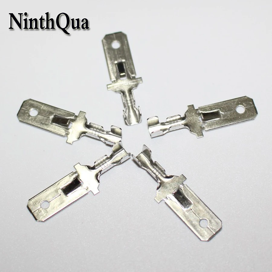 

50Pcs 7.8mm Male Crimp Spade Terminal Connection 7.8 mm Tinned Copper Terminals Adaptor Connector Car Auto Boat Modified parts