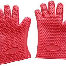 Термостойкие силиконовые перчатки для готовки для выпечки и bbq горшка держатель Mitt Кухня Красный Горячий Поиск