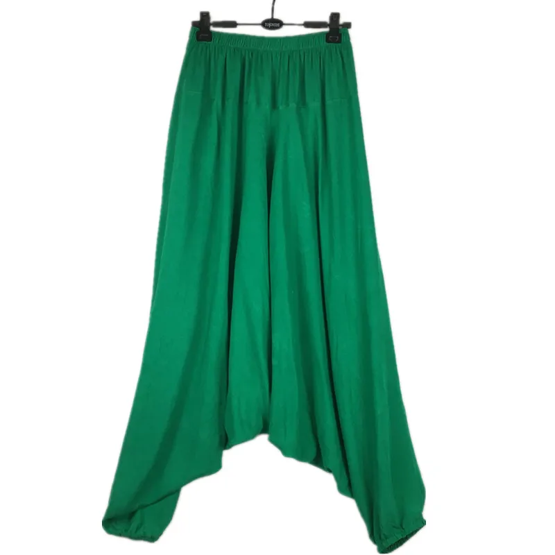 Новые модные мужские брюки с шаговым швом, мужские хлопковые брюки шаровары, шаровары, повседневные брюки, брюки размера плюс M-5XL - Цвет: Зеленый