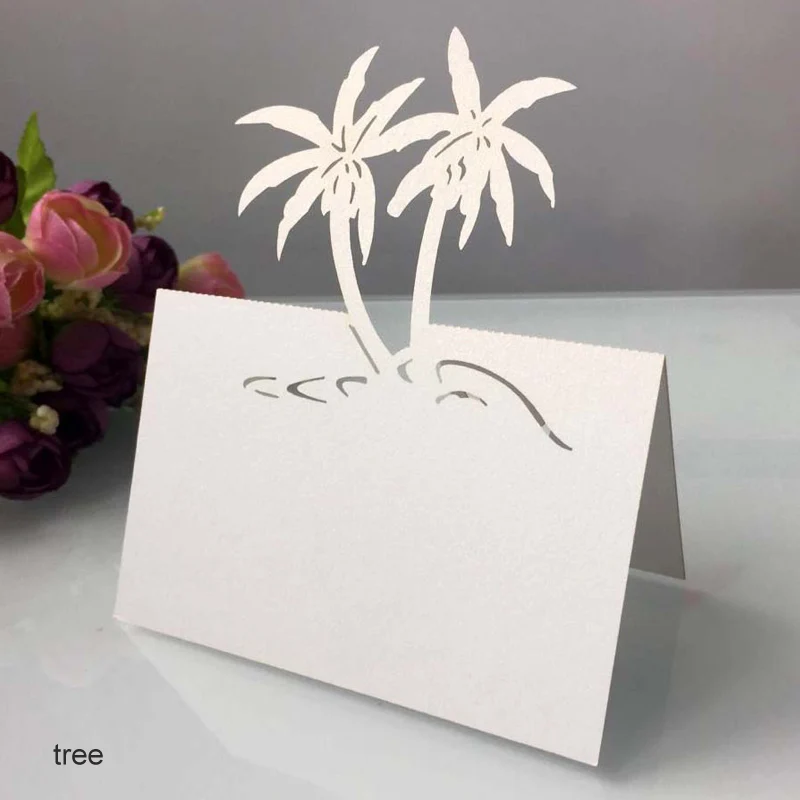  50pc 12x9cm Mini Wedding Invitation Card Postcard Laser Cut Hollow Table Card Butterflies Flower He - 33024623705