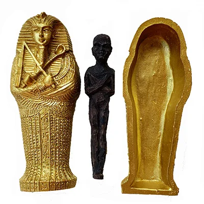 1 шт., статуэтка древнего египетского гроба, скульптура, египетская статуя мумии, маленькие украшения, миниатюрная модель, украшение для аквариума - Цвет: Светло-серый