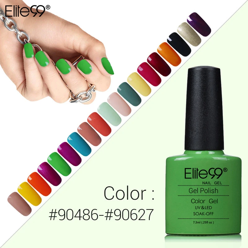 

Elite99 7.3ml Soak off UV Gel Nail Long Lasting Nail Gel Polish Top Base Needed Nail Art Polish Color Gel 79 Colors For Chosen