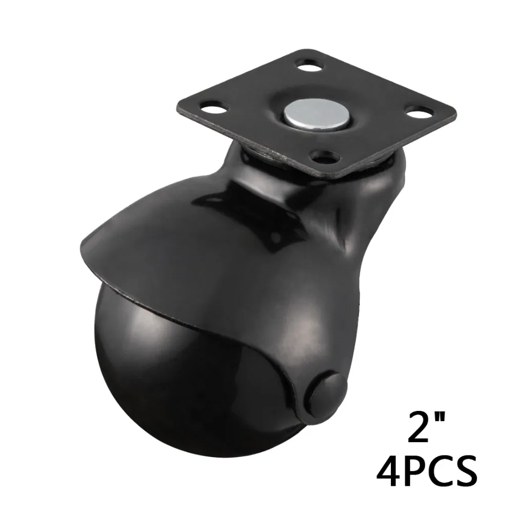 uxcell 4pcs Hooded Ball Casters, Office Chair Plate Swivel Wheels, 66