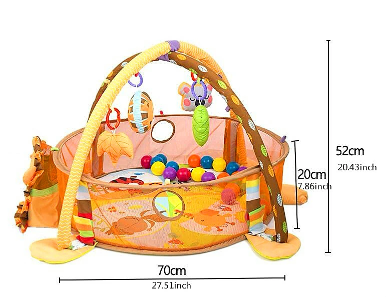 Baby Play Mat 3 In 1 Baby Play Mat Round Lion Turtle Crawling Blanket Infant Game Pad Play Rug Kids Activity Mat Gym Folding - Цвет: No original box