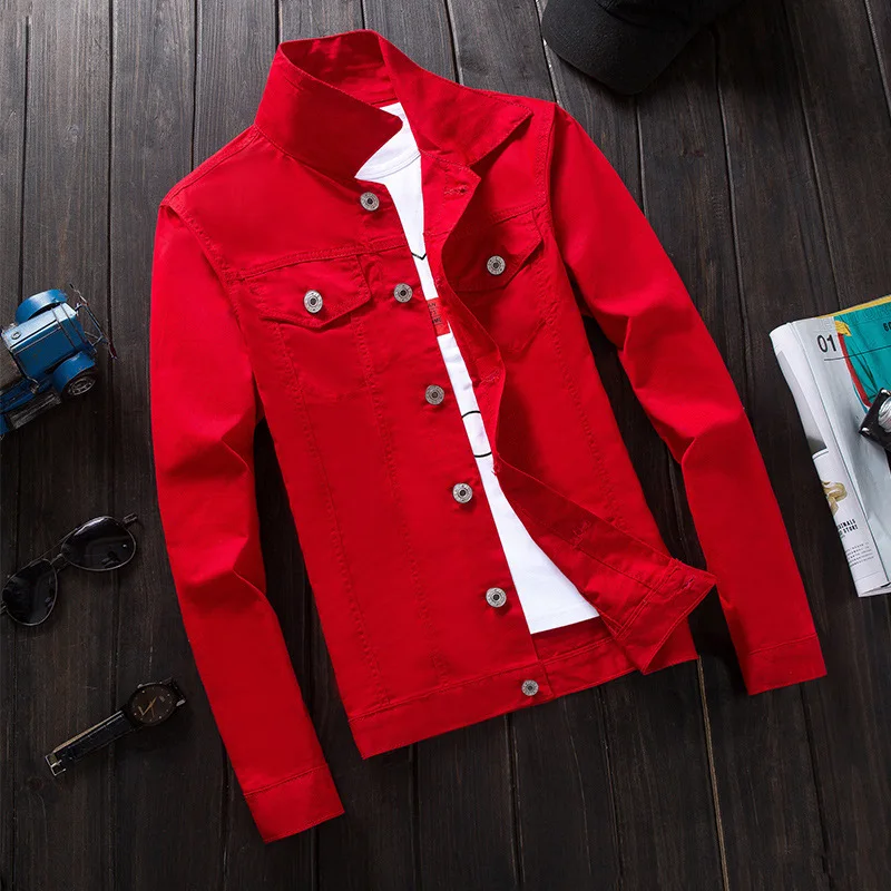 Spring 2019 Red Pink Black Jeans Jacket 
