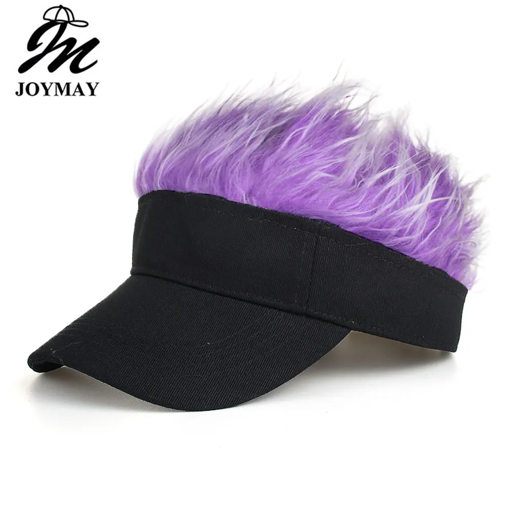 

Joymay Fan Solid Color Fake Flair Hair Snapback Hats Kids Toupee Wig Unisex Funny Cool camo baseball Cap B584