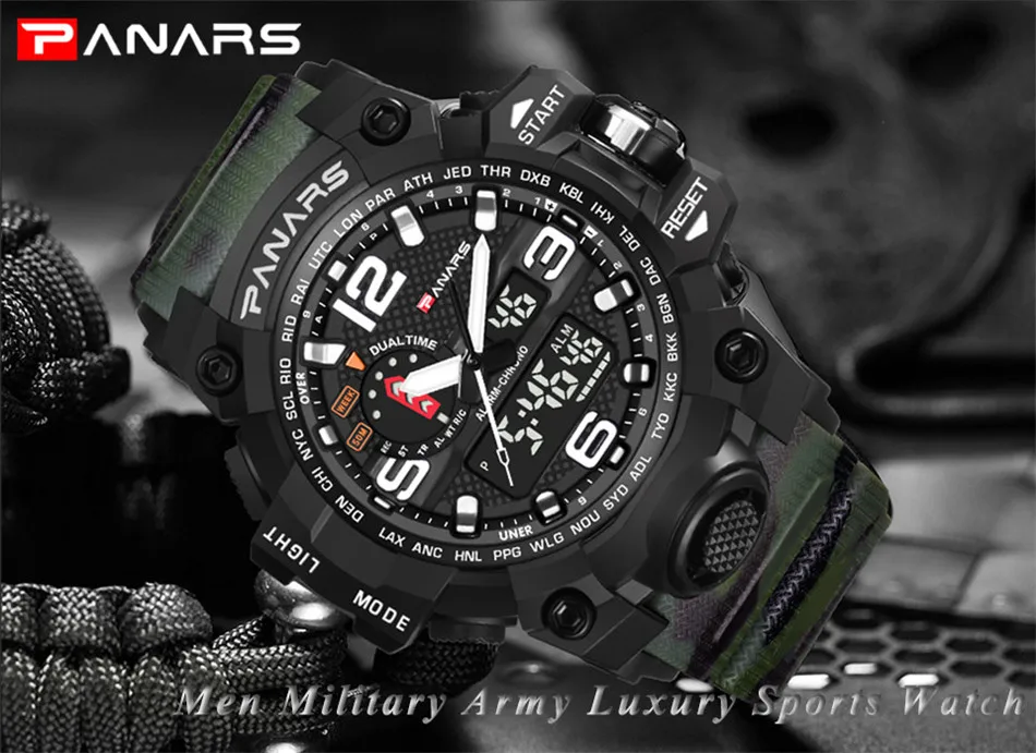 PANARS мужские спортивные часы G водонепроницаемый цифровой светодиодный S мужской шок военные электронные армейские наручные часы relogio masculino montre homme
