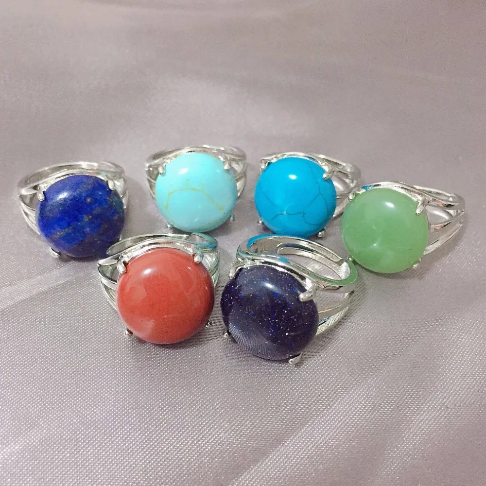 

Hollow Full Ring Natural Stone Finger Rings Lapis Lazuli Real Amethysts Opal Quartz Stone Party Mid Wedding Rings Women Jewelry