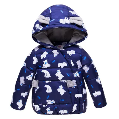 Зимний комплект для мальчиков и девочек, Детский пуховик на гусином пуху, 95%+ пальто с капюшоном для малышей, теплый детский лыжный костюм с рисунком животных, четыре цвета