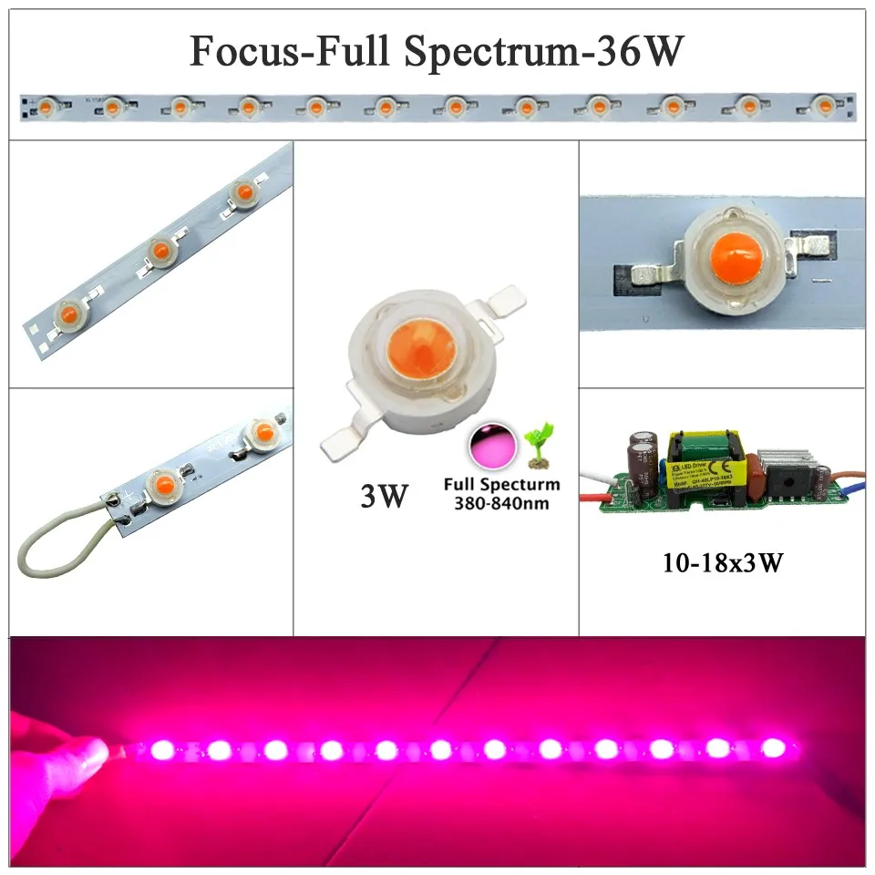 36W full spectrum led platine