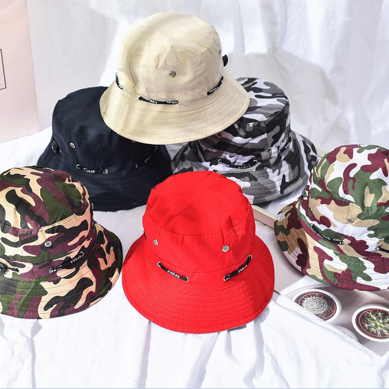 

Summer New Solid Color sports Fisherman Bucket Hat Outdoor Hip Hop Sun Hat For Women Men Fishing Leisure Hat Panama Caps