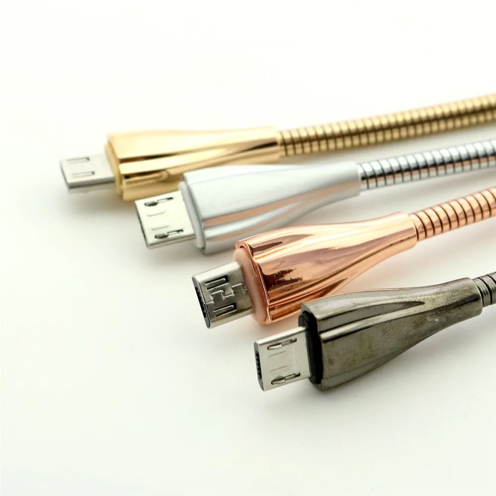 10 قطع 3ft/1 متر مايكرو usb الذكور مرنة مزامنة بيانات شاحن سريع شحن معدنية كابل لالروبوت
