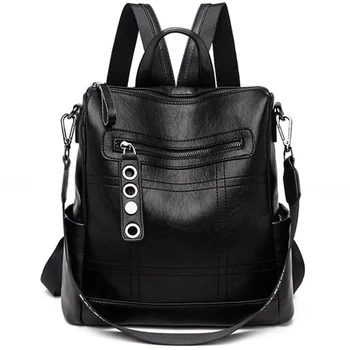 

Fashion Stitching Female Bag Women'S Backpack Large Capacity Outdoor Leisure Bag Travel Bag
