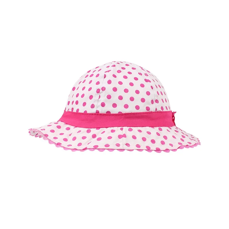 Dots Flower Baby Hat For Girls Polka Baby Girls Panama Hat Cotton Soft Sun Cap Summer Spring Bow Toddler Cap Baby Girls Clothing (11)