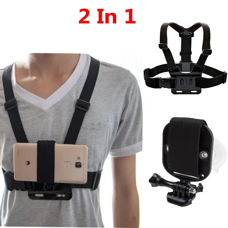 2in1 Universal Phone Strap for Head Strap Mount, Chest Belt Holder
