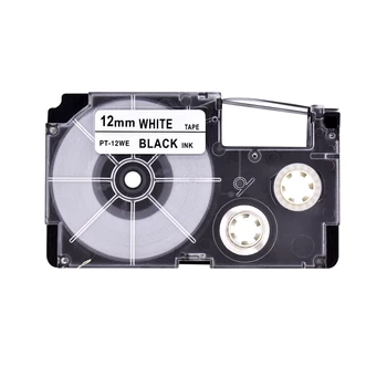

Compatible 12mm Black on White Tape Cartridge XR-12WE XR-12WE1 for EZ-label Printer CW-L300