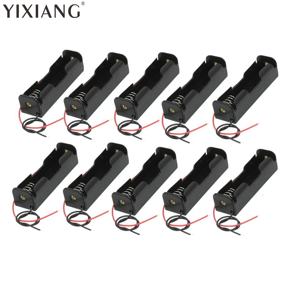 

YIXIANG 5pcs/lot Plastic Battery Holder Storage Box Case 18650 Battery With Wire Leads 3.7V Clip Type 18650 Battery Holde