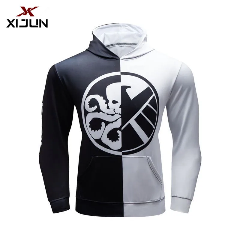 Xijun New 3d Printed panda Hoodies, Sweatshirts Men Fitness Sportswear For Men Quick-drying Clothes Long Sleeve Tops White Black