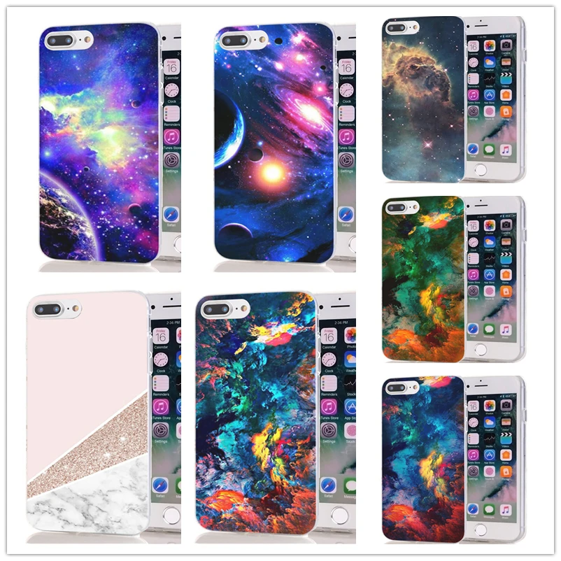 TPU Luxury For iPhone 6 6S/6 Plus Soft Cover Design Marble Galaxy 7 8 X XS XR Max Phone Back Fundas N179 |