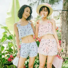 Лето Новое Сексуальное Платье для маленькой девочки тип Бикини купальник пуш-ап комплект купальника из трех предметов пляжные женские купальные костюмы