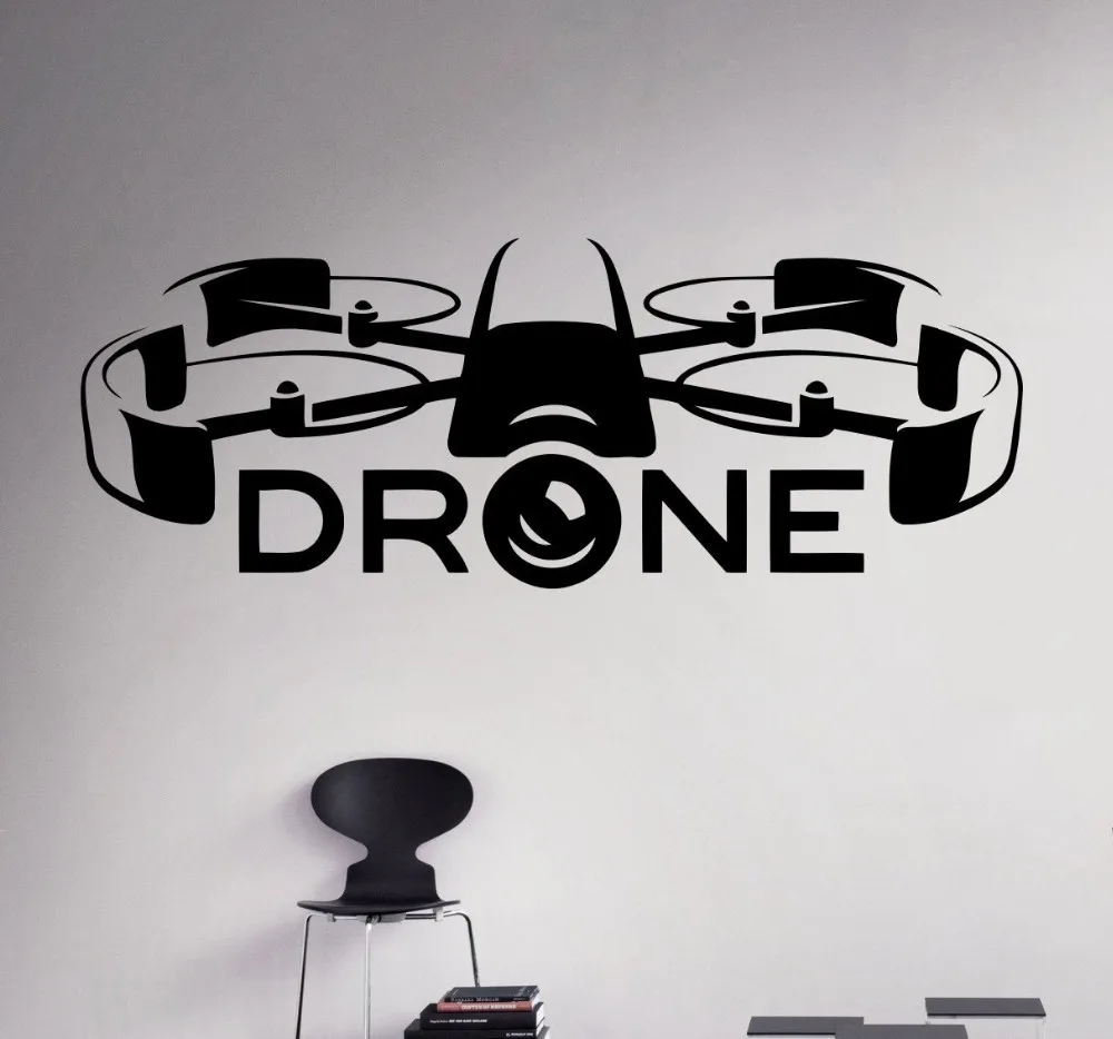 

New arrival Air Drone Spy Wall Vinyl Decal Quadcopter Wall Sticker Aircraft Home Wall Art Decor Interior Removable Kids Room