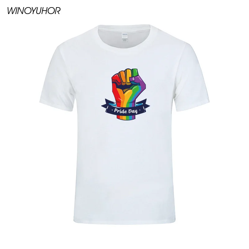 Футболка с принтом в виде ЛГБТ Pride Day летняя футболка короткими рукавами и