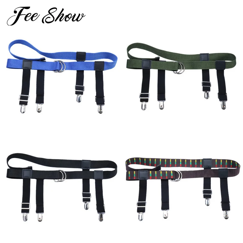 Unisex Trousers Stays Holders Adjustable Waist Suspender Belts with Metal Clips New Trousers