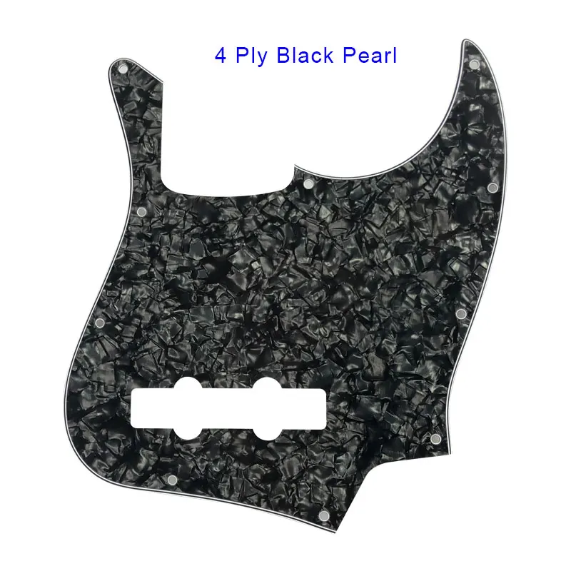 Pleroo гитара деталей pickguards Стандартный 10 отверстий 4 строки костюм для fender Jazz Bass Стиль JB накладку к царапинам плиты - Цвет: 4 ply black pearl