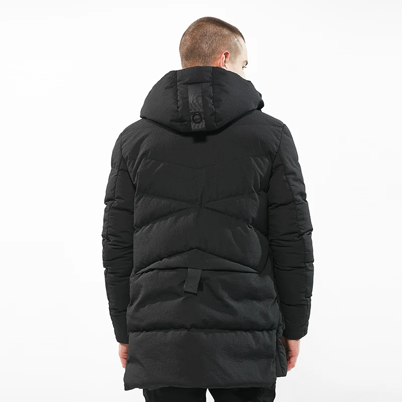 18HOT винтажные мужские зимние куртки большого размера, M-3XL, Новое поступление, тонкие хлопковые парки с капюшоном, повседневные мужские модные пальто черного цвета