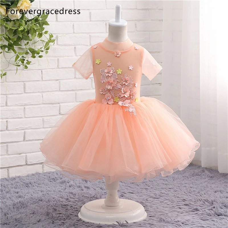 flower girl dress peach color