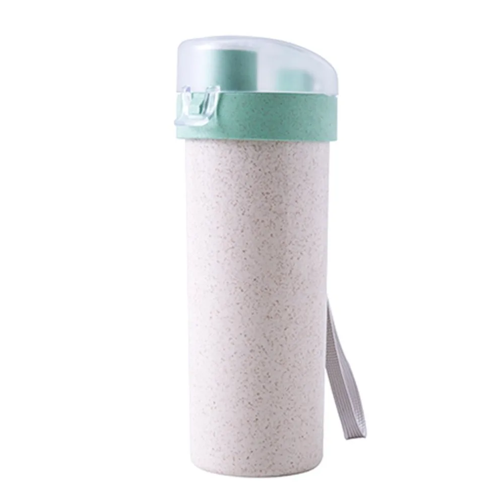 

400ml Outdoor Sports Portable Wheat Plastic Cup Wheat Straw Insulated Thermos Cup Coffee Mug Travel Drink Bottle