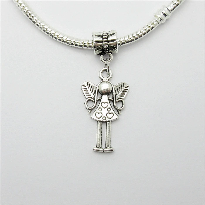 

Wholesale lots 25PCS Tibetan silver charm beads suspension metal Angel charms pendant for jewelry making