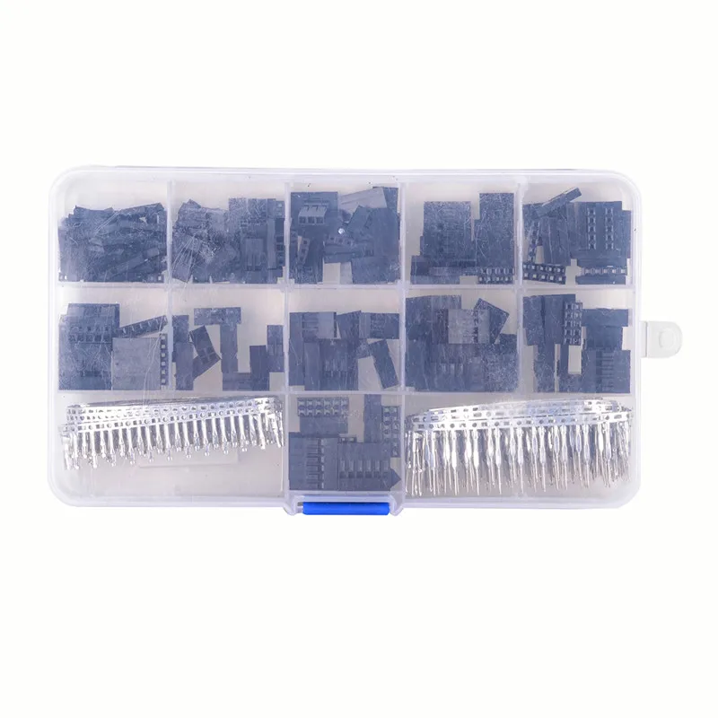 620pcs 2.54mm Dupont Cable Jumper Wire Pin Header Housing Kit Male/Female Crimp Pins with Plastic Box