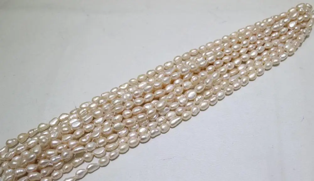 

Natural Pink rice Fresh water pearl chain necklace 8x10mm 15"No metal "handmade