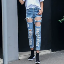 Джинсы для женщин светло-синие джинсы женские летние брюки Узкие женские джинсы с высокой талией джинсовые женские многоярусные длинные джинсы
