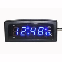 Desktop LED Electronic Alarm Clock Digital Table Clock with Temperature Display Big Numbers Easy to Red for Home Living room