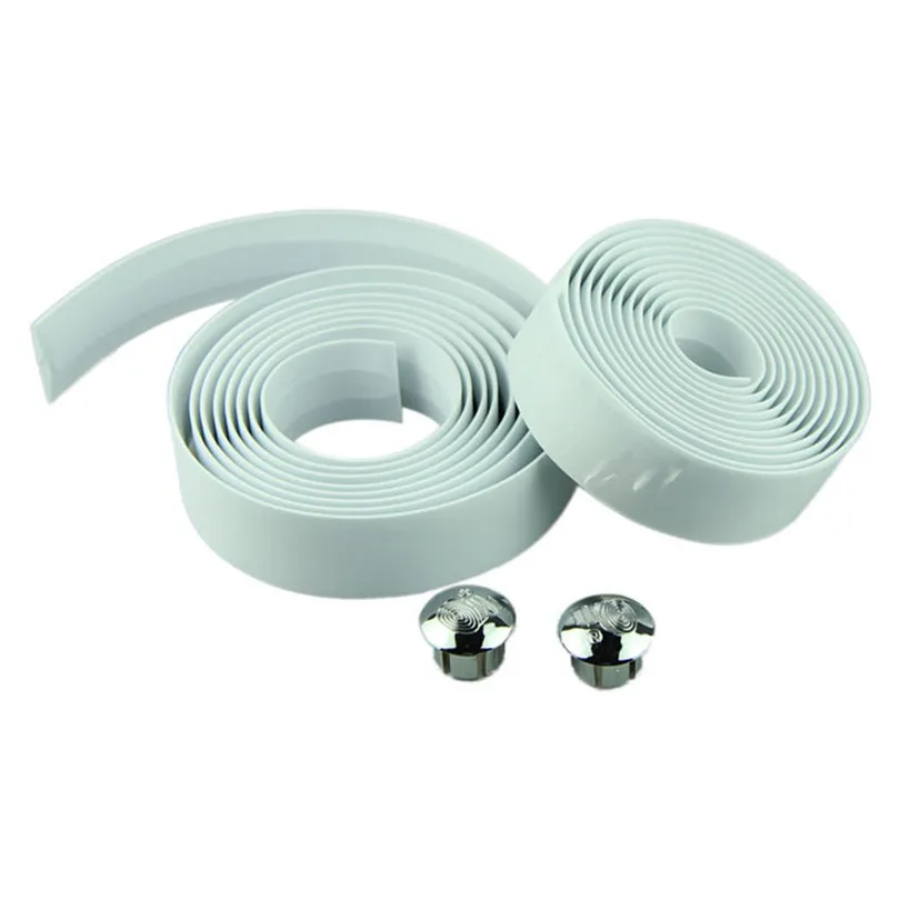 

White Cycling Handle Belt Bike Bicycle Cork Handlebar Tape With 2 Bar Plug For Road Bicycle BendBar Cycling Accessories 4A
