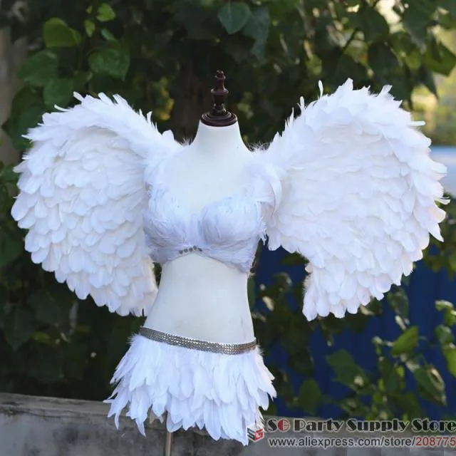 

white Angel wings Model stage show catwalk cosume Game shooting wedding decoration large props fairy feather wings