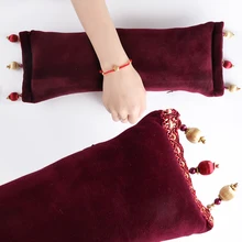 1 шт., зимняя хлопковая подушка для рук для салона, розовый/красный цвет, красивая японская ручная Подушка с кисточками и бусинами для украшения ногтей, инструменты TR531