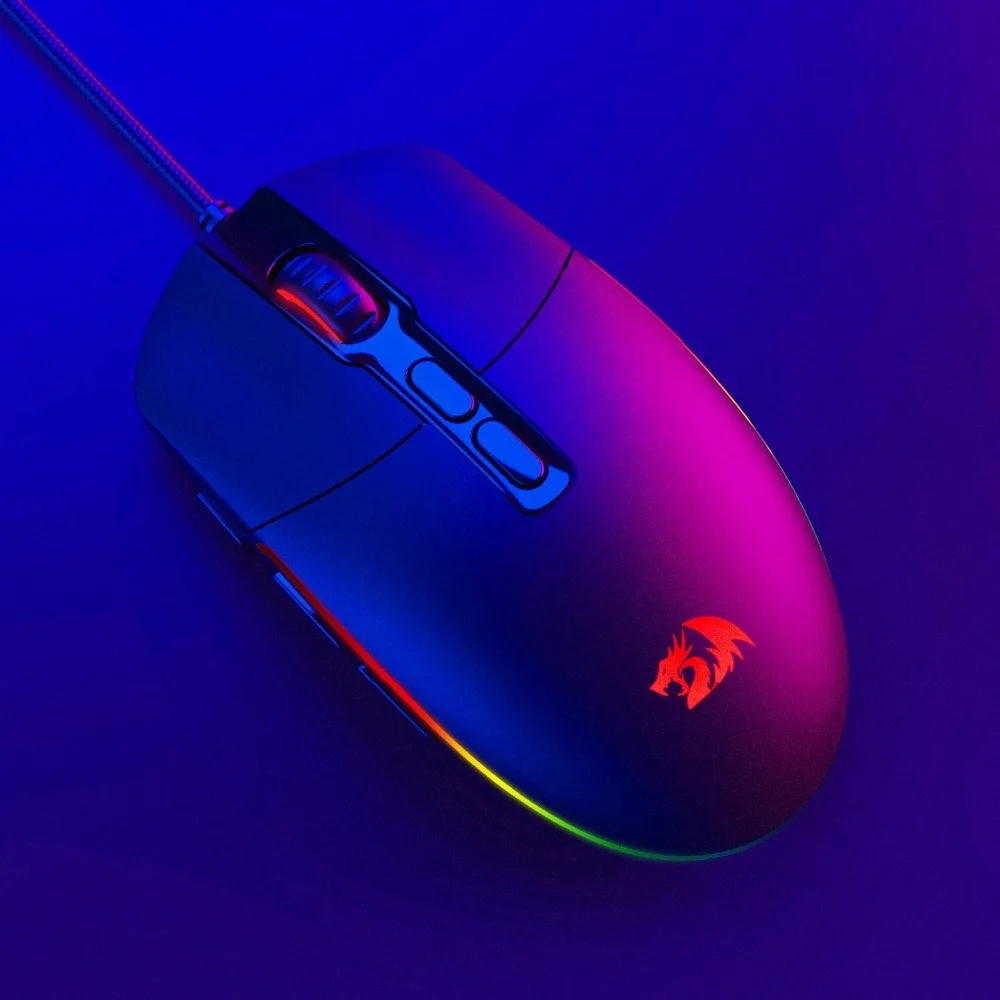 Проводная игровая мышь Redragon M719 INVADER, оптическая офисная мышь с RGB подсветкой 10000 dpi, 7 программируемых кнопок, компьютер для ПК Dota