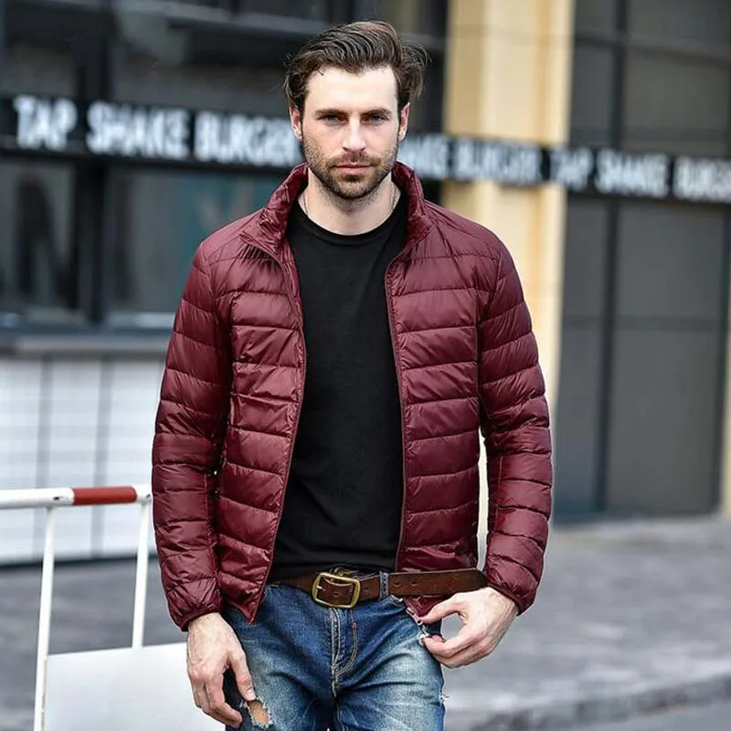 Мужской Ультра легкий пуховик повседневный тонкий светильник на 90% белом утином