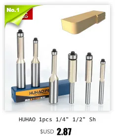 HUHAO 1pcs 1/2" Shank CNC Cleaning bottom router bit Woodworking Tools two Flute endmill router bits for wood cutting tools