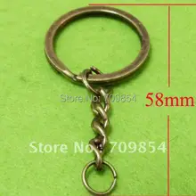200 шт./лот 28*58 мм Античная бронзовая key chain, брелок с цепи ювелирных изделий