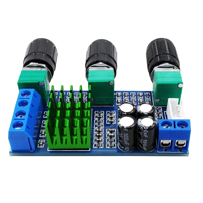 TPA3116D2 Amplifier Board DC 12V 24V Dual Channel 80W + 80W Digital Treble Bass  Regulating Preset Pre Amplifiers Audio Board