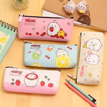 

JDANCE Cute candy color pencil case Kawaii dot Waterproof PU Leather Stationery for girls gift office school supplies