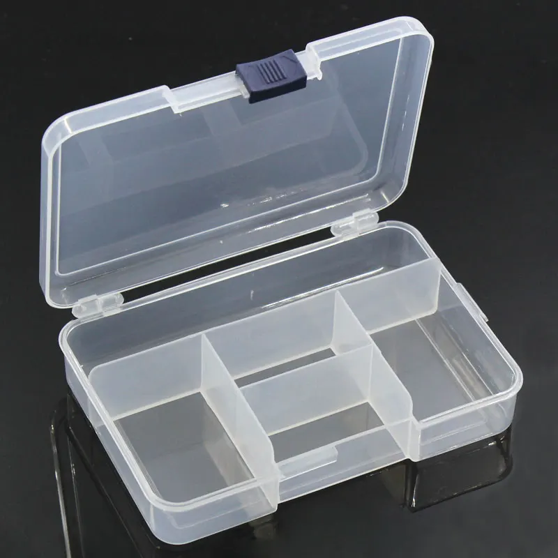 

Plastic Transparent Shape Rectangle Storage Box Jewelry Display Container Carrying Case 14.5x10.5cm