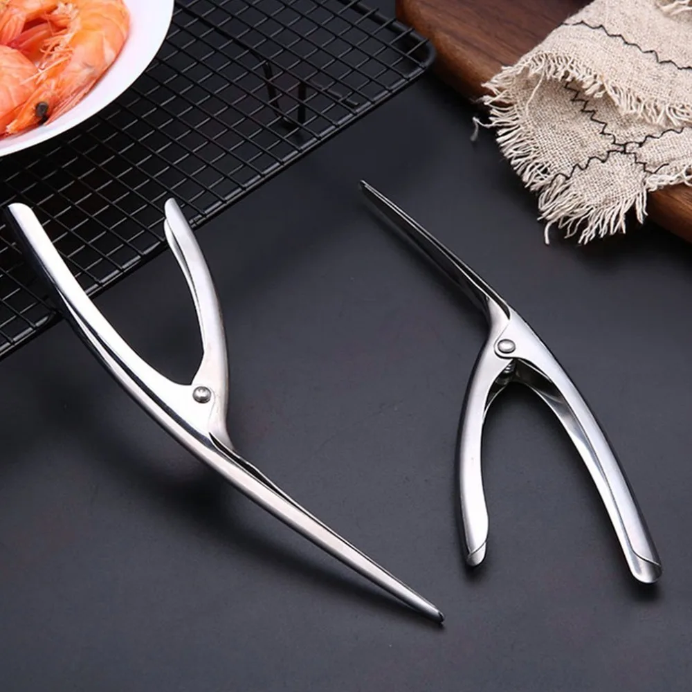 

Portable Stainless Steel Prawn Peeler Shrimp Deveiner Peel Device Ergonomic Handle Creative Kitchen Seafood Tools