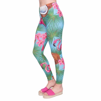 

Coconut Palm Print Women Leggings Fitness Breathable Perspiration Quick Drying Leggins High Elasticity Trouser Pants