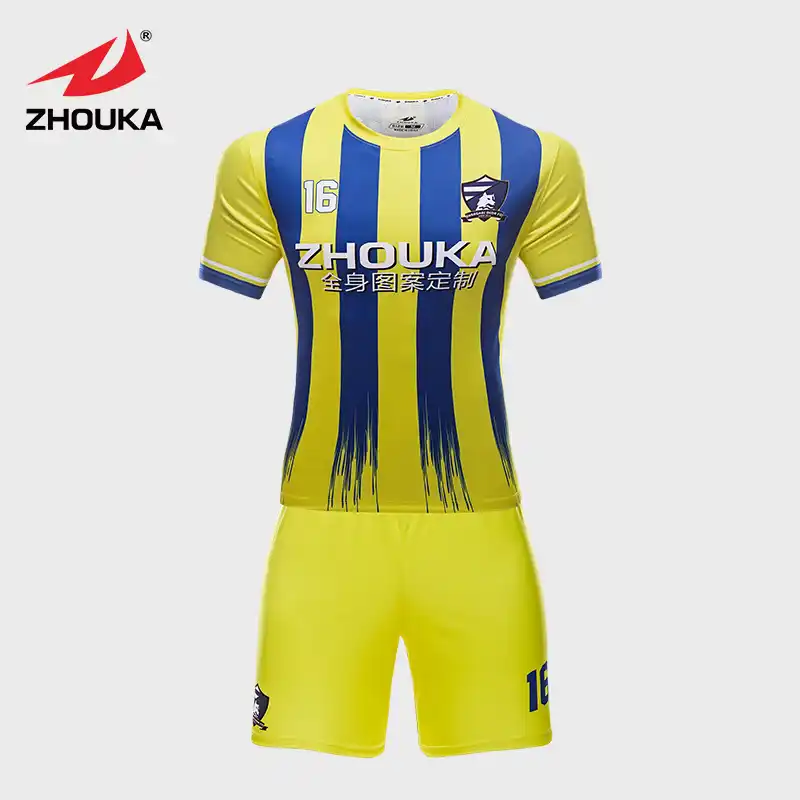 De rayas uniforme de fútbol amarillo azul mezcla de Color de impresión de  la sublimación camiseta de fútbol con nombre Personal número|me  jerseys|jersey namejersey jerseys - AliExpress